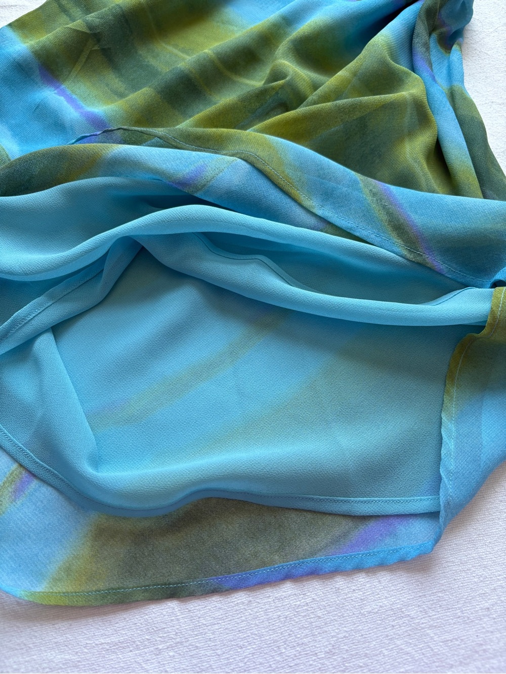 Mirasol Bright Blue Sleeveless Cowl Neck Top SZ L, elegant, cena, cóctel - Picture 7 of 12